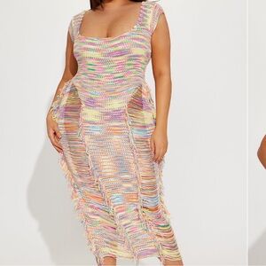 Brand New Pink and Yellow Maxi Dress